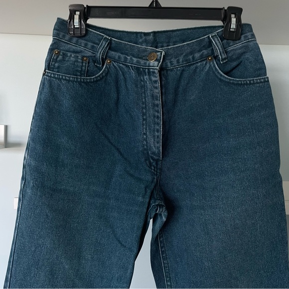 Vintage High-waisted Medium Blue Wash Straight Leg Jeans - Picture 3 of 10